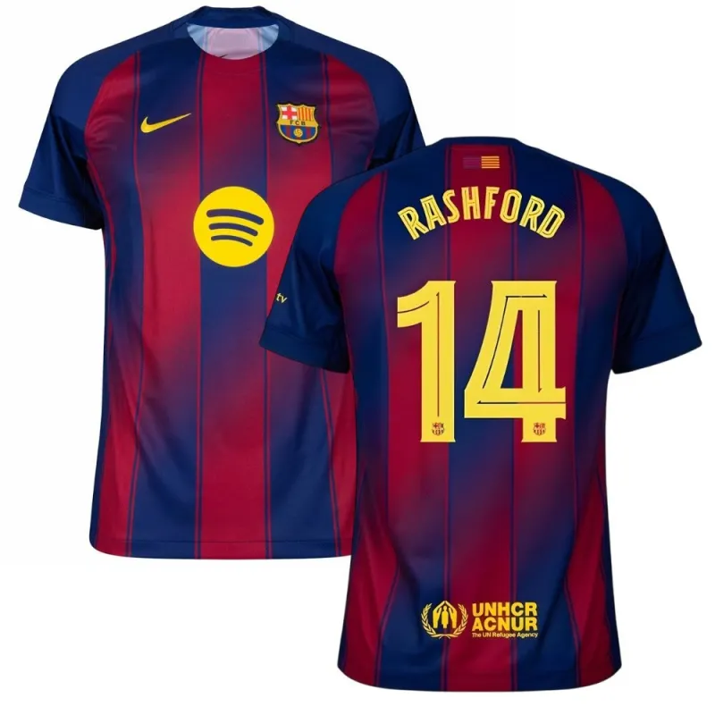 Maillot enfant domicile de RASHFORD pour le Barcelone 2025/26 - Rouge/Bleu