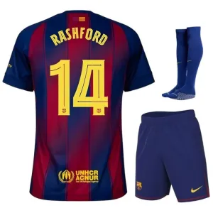 Barcelona RASHFORD 2025/26 Home Kids' Jersey Set - Red/Blue