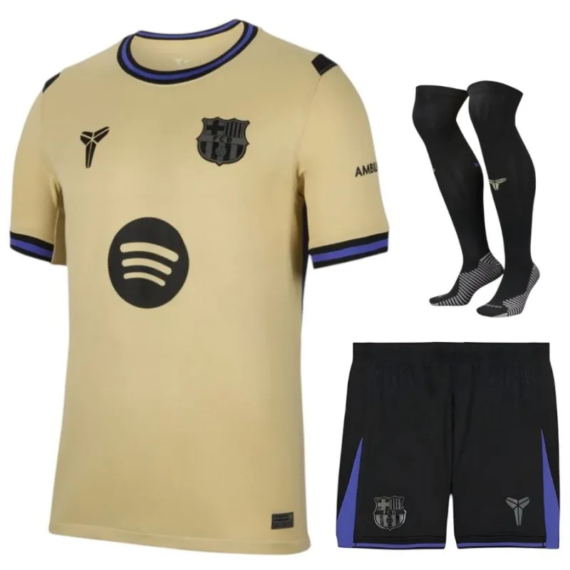 Barcelona 2025/26 Away Kids' Jersey Set - Beige
