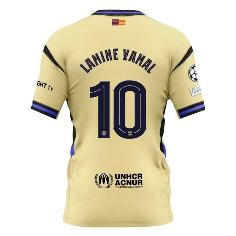 Barcelona YAMAL UCL 2025/26 Away Kids' Jersey Set - Beige