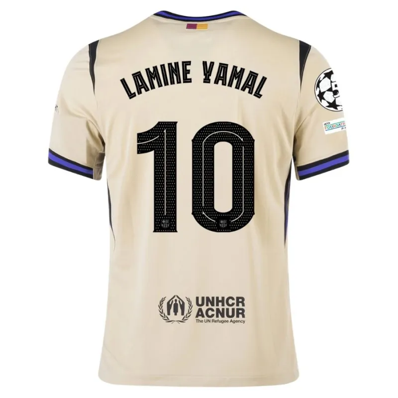 Barcelona YAMAL UCL 2025/26 Kids’ Away Jersey - Beige