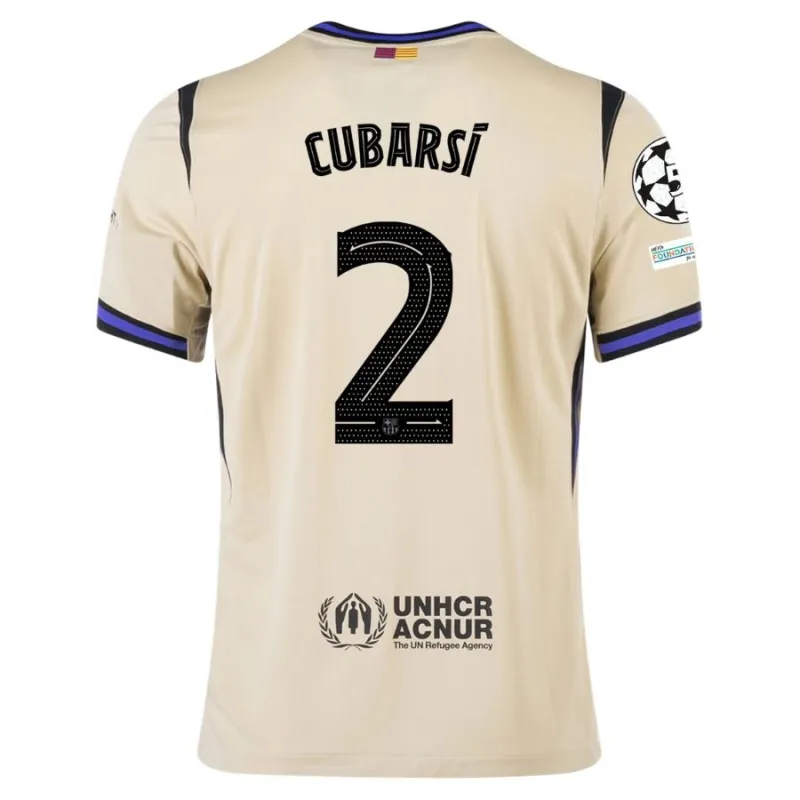 Barcelone CUBARSI UCL 2025/26 Maillot Extérieur Enfant - Beige