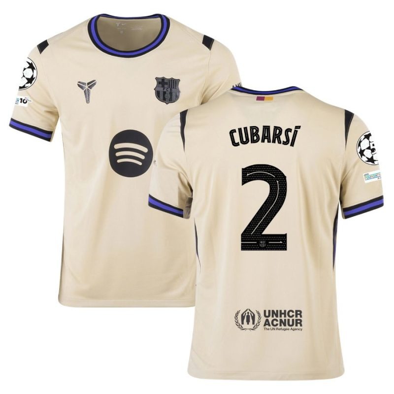 Barcelone CUBARSI UCL 2025/26 Maillot Extérieur Enfant - Beige