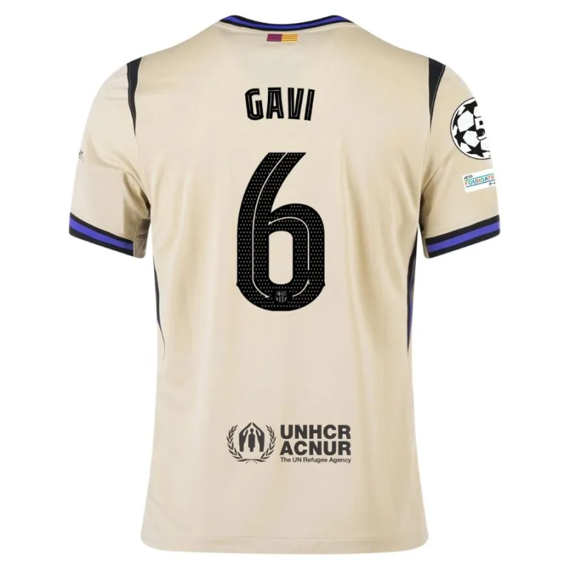 Barcelona GAVI UCL 2025/26 Auswärtstrikot Kinder - Beige