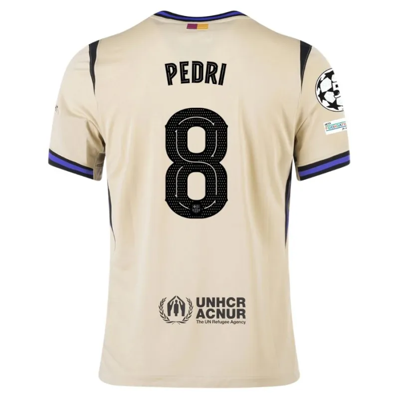 Barcelona PEDRI UCL 2025/26 Camiseta Niño Visitante - Beige