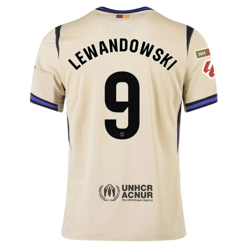 Barcelona LEWANDOWSKI 2025/26 Kinder Auswärtstrikot-Set - Beige