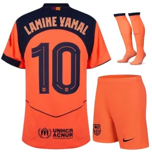 Barcelona YAMAL 2025/26 Third Kids Kit Jersey - Orange