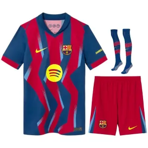 Barcelona 2025/26 Fourth Kids Kit - Blue/Red