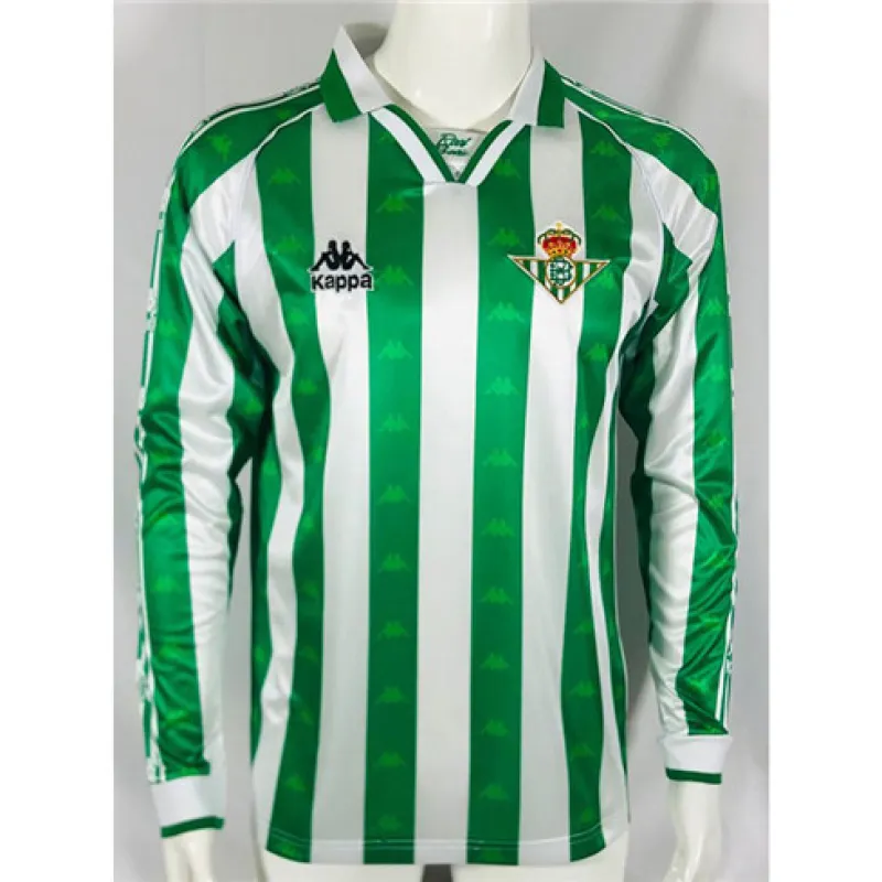 Real Betis Retro Langarm-Trikot 1995-97 Heimspiel - Grün/Weiß