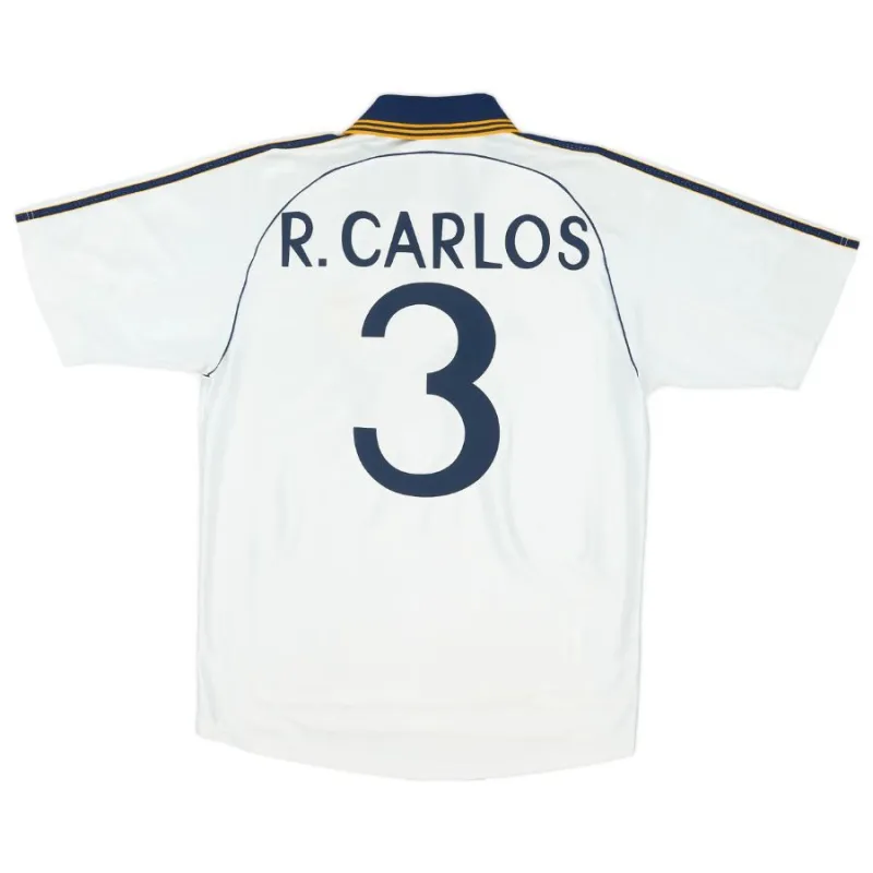 Real Madrid R.CARLOS 1998 2000 Retro Home Jersey - White