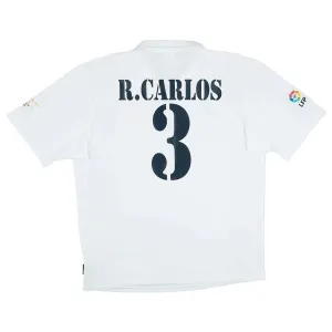 Real Madrid R.CARLOS 2002/03 Maglia casalinga retrò - Bianca