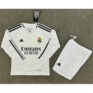 Real Madrid Maillot à manches longues et shorts pour enfants 2024/25 domicile - Blanc