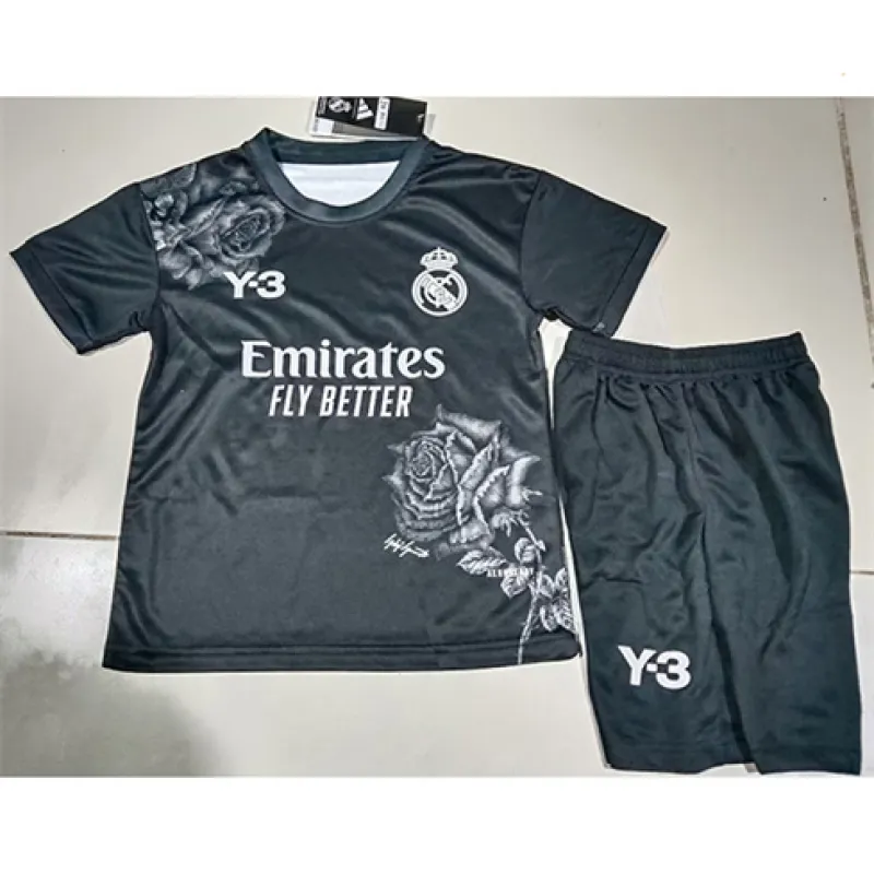 Real Madrid Kids' Jersey + Shorts 2024/25 - Y3 Edition - Black