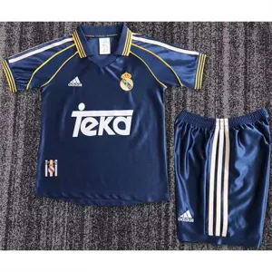 Maillot rétro d'enfant du Real Madrid 1998-00 extérieur - Bleu