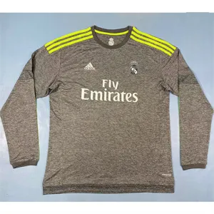 Maglia retro a maniche lunghe del Real Madrid 2015/16 trasferta - Grigia