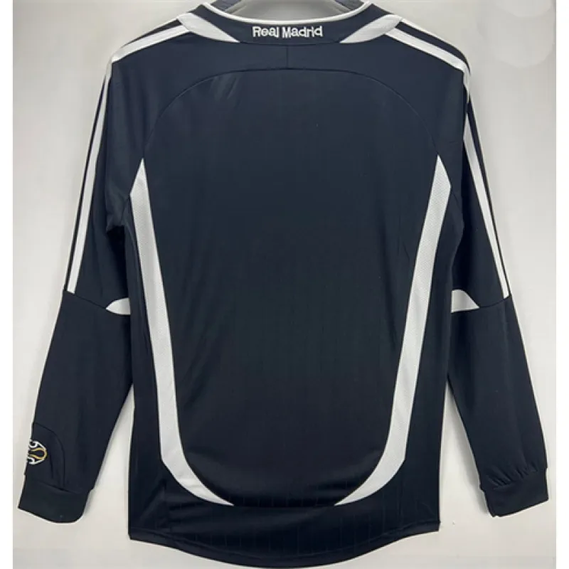 Tercera camiseta retro de mangas largas del Real Madrid 2006/07 - Negra