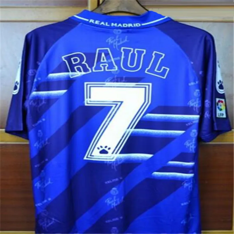 No.7 Raúl's Real Madrid Retro Jersey 1994-96 Away - Blue