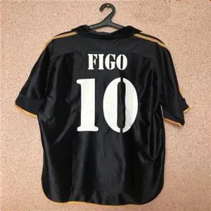 Maglia retro del Real Madrid numero 10 di Luis Figo 1999/00 trasferta - Nera
