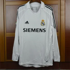 Maglia retro a maniche lunghe del Real Madrid 2005/06 campo casa - Bianca