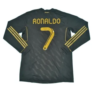 Maglia retro a maniche lunghe del Real Madrid, numero 7 di Ronaldo, 2011/12 trasferta - Nera