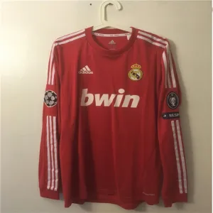 Terza maglia retro a maniche lunghe del Real Madrid 2011/12 - Rosso