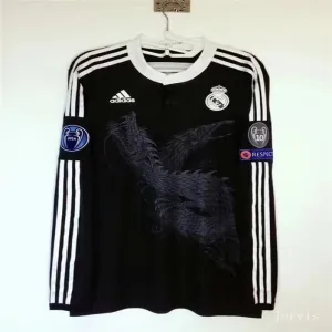 Terza maglia retro a maniche lunghe del Real Madrid 2014/15 - Nera