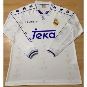Maglia retro a maniche lunghe del Real Madrid 1994-96 campo casa - Bianca