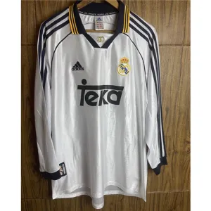 Maglia retro a maniche lunghe del Real Madrid 2000 campo casa - Bianca