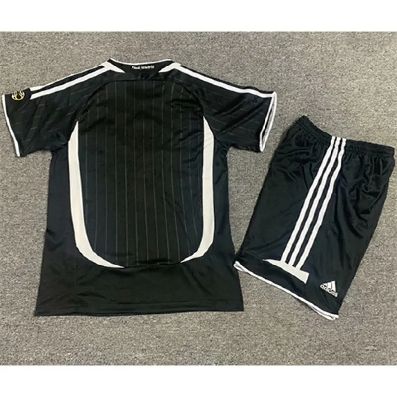 Camiseta retro para niños del Real Madrid 2006/07 Fuera de casa - Negra