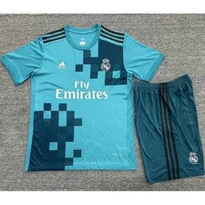 Troisième maillot rétro pour enfants du Real Madrid 2017/18 - Bleu