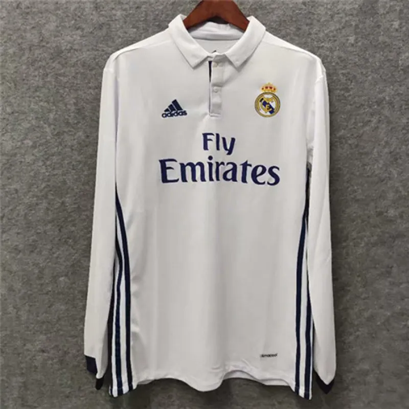 Real Madrid Long-Sleeved Retro Jersey 2016/17 Home - White