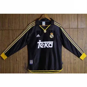 Real Madrid Long-sleeved Retro Jersey 1998-00 Away - Black