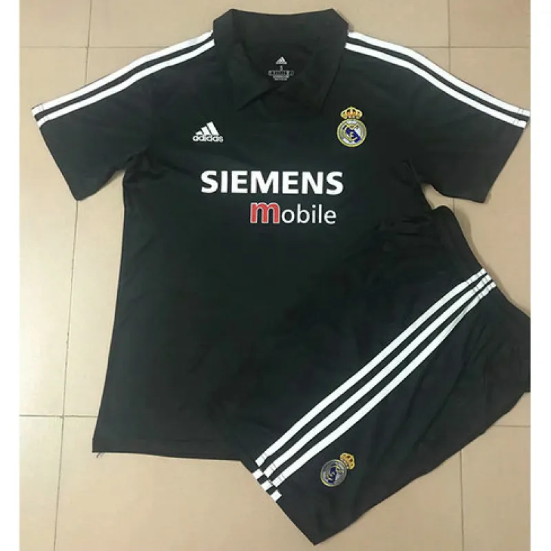 Maillot rétro pour enfants du Real Madrid 2002/03 Extérieur - Noir