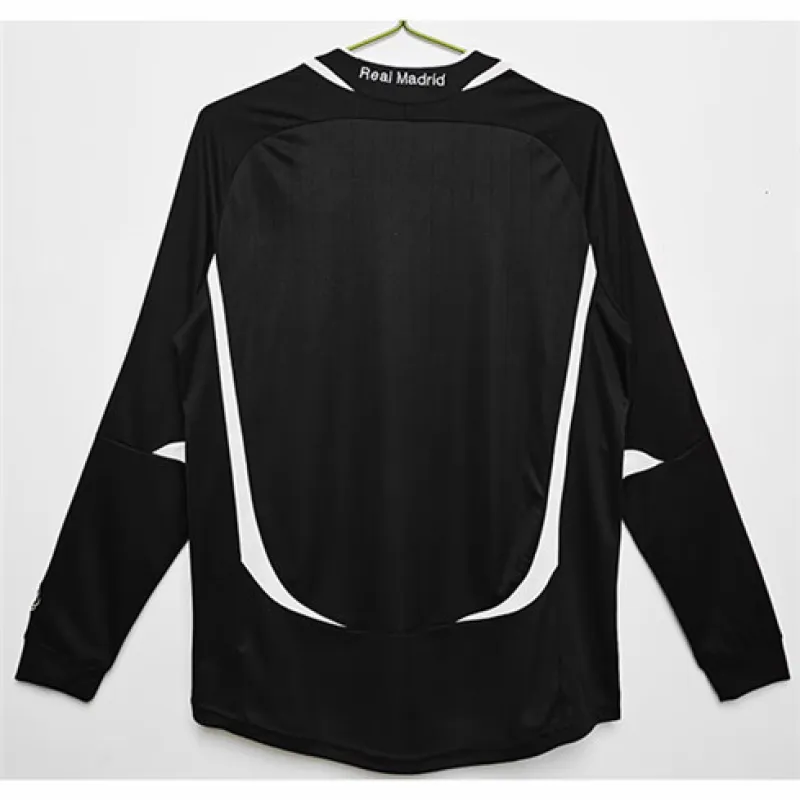 Tercera camiseta retro de mangas largas del Real Madrid 2006/07 - Negra