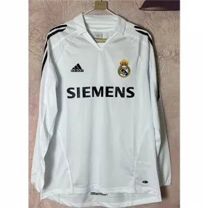 Maglia retro a maniche lunghe del Real Madrid 2005/06 campo casa - Bianca