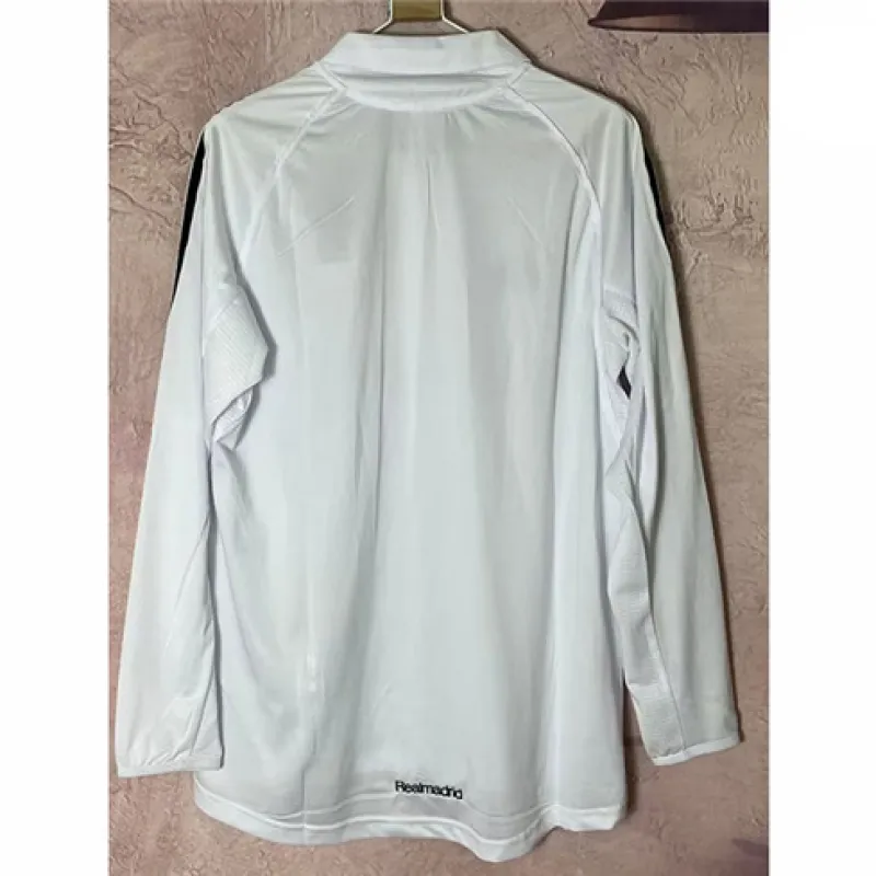 Maillot rétro à manches longues du Real Madrid 2005/06 domicile - Blanc