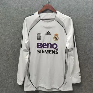 Maglia retro a maniche lunghe del Real Madrid 2006/07 campo casa - Bianca