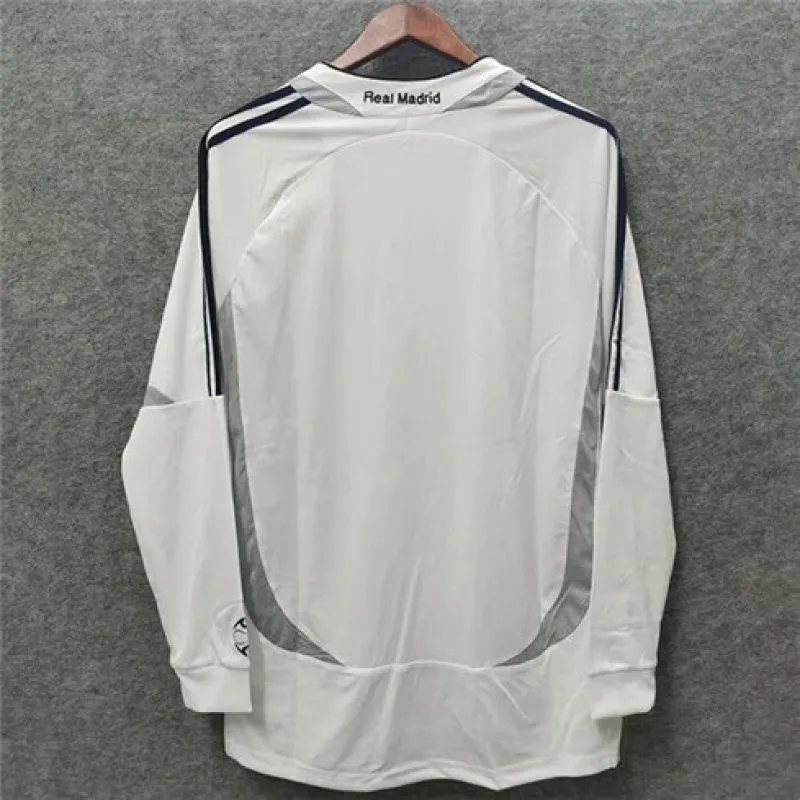 Real Madrid Langarm-Retro-Trikot 2006/07 Heimspiel - Weiß