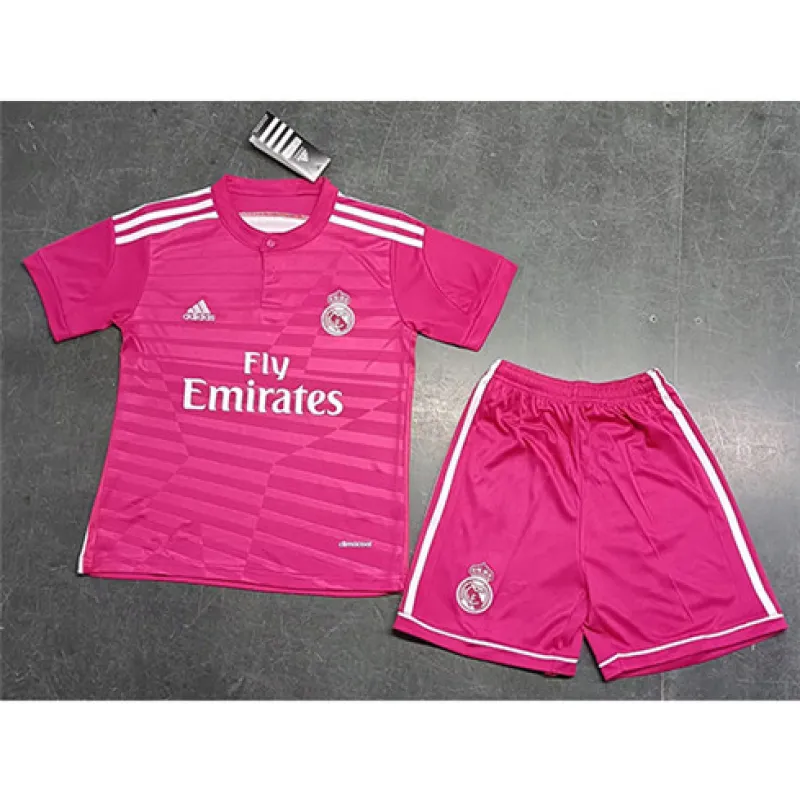 Real Madrid Children's Retro Third Jersey 2014/15 - Pink