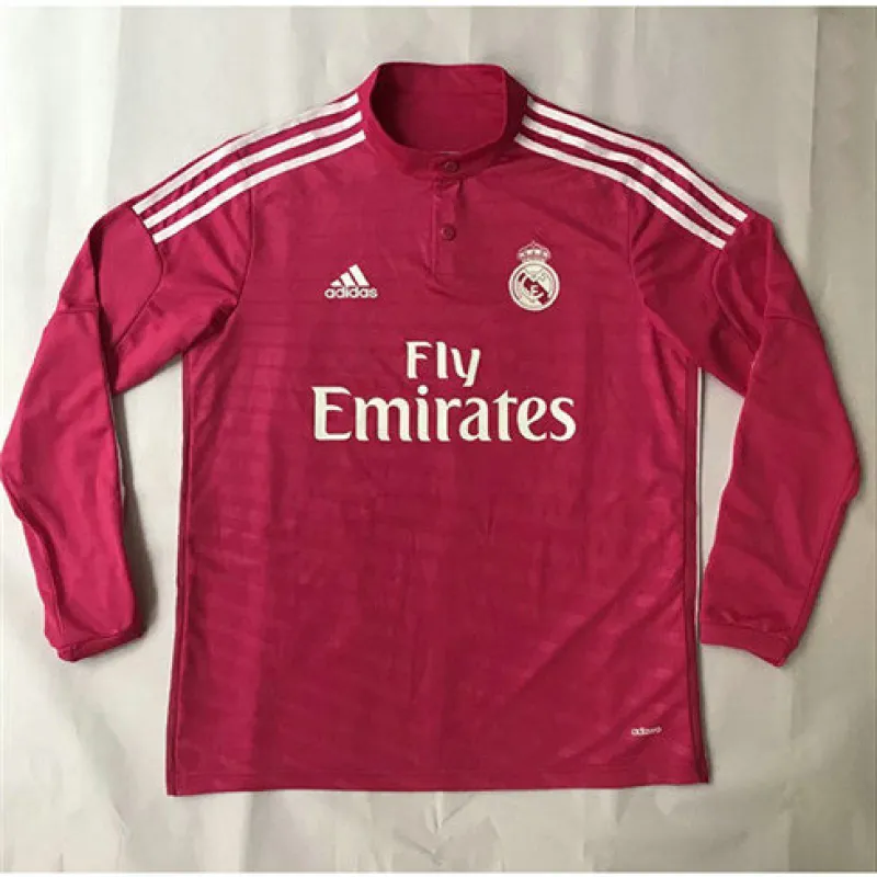 Real Madrid Langärmeliges Retro-Trikot 2014/15 Auswärtsspiel - Rot