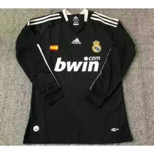 Terza maglia retro a maniche lunghe del Real Madrid 2008/09 - Nera