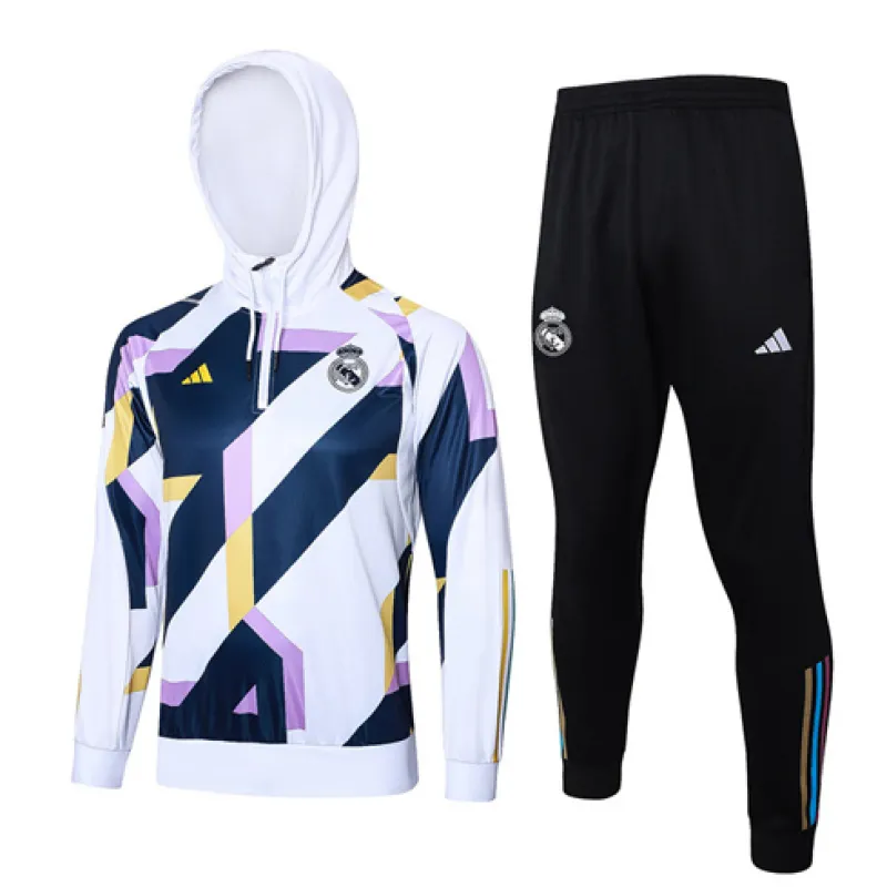 Vêtements de sport à capuche du Real Madrid 2024/25 - Blanc