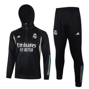 Abbigliamento sportivo con cappuccio del Real Madrid 2024/25 - Nero