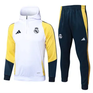 Vêtements de sport à capuche pour enfants du Real Madrid 2024/25 - Blanc