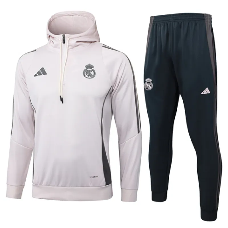 Real Madrid Children's Hooded Sportswear 2024/25 - Pink
