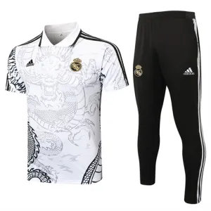 Maglia polo di allenamento + pantaloni del Real Madrid 2024/25 - Bianca