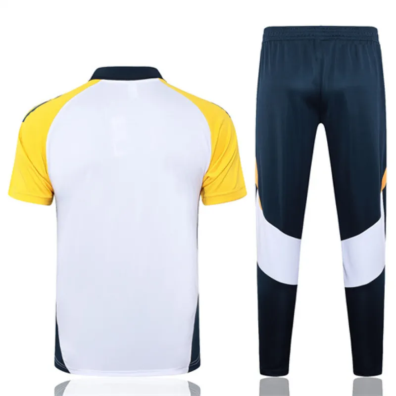 Real Madrid 2024/25 Training Polo Shirt and Pants White Set