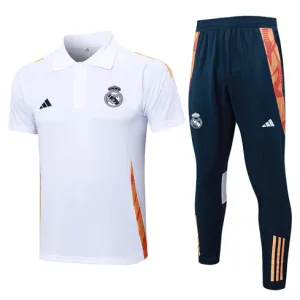 Maglia polo di allenamento + pantaloni del Real Madrid 2024/25 - Bianca