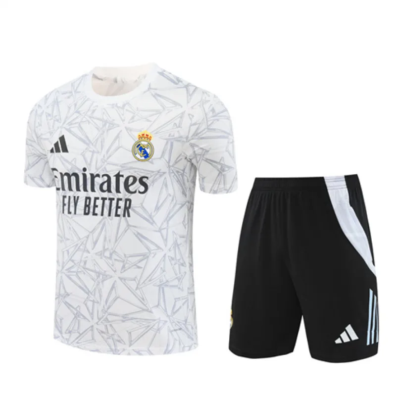 Maglia di allenamento + shorts per bambini del Real Madrid 2024/25 - Bianca