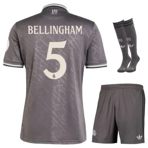 BELLINGHAM - Ensemble de troisième maillot pour enfants de Real Madrid 2024/25 - Gris